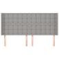 Preview: Kopfteil mit Ohren Hellgrau 163x16x118/128 cm Stoff