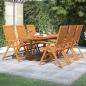 Preview: ARDEBO.de - 7-tlg. Garten-Essgruppe Massivholz Akazie 160-240 cm