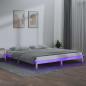 Preview: ARDEBO.de - Massivholzbett mit LEDs Weiß 180x200 cm