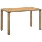 Preview: ARDEBO.de - Gartentisch Beige 123x60x74 cm Poly Rattan & Massivholz Akazie
