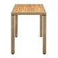 Preview: Gartentisch Beige 123x60x74 cm Poly Rattan & Massivholz Akazie