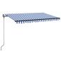 Preview: Automatische Markise mit LED & Windsensor 300x250 cm Blau Weiß