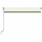 Preview: Automatische Markise mit LED & Windsensor 350x250 cm Creme