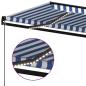 Preview: Markise Manuell Einziehbar mit LED 400x300 cm Blau und Weiß