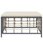 Preview: Gartenhocker mit Beige Kissen Poly Rattan