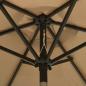 Preview: Sonnenschirm mit LED-Beleuchtung Taupe 200x211 cm Alu