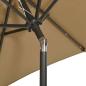 Preview: Sonnenschirm mit LED-Beleuchtung Taupe 200x211 cm Alu