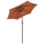 Preview: Sonnenschirm mit LED-Beleuchtung Terrakotta 200x211 cm Alu