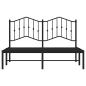 Preview: Bettgestell mit Kopfteil Metall Schwarz 140x190 cm