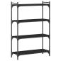 Preview: Bücherregal 4 Böden Schwarz 80x30x120 cm Holzwerkstoff