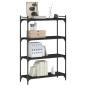 Preview: Bücherregal 4 Böden Schwarz 80x30x120 cm Holzwerkstoff