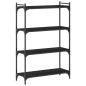 Preview: Bücherregal 4 Böden Schwarz 80x30x120 cm Holzwerkstoff