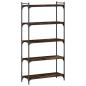 Preview: B?cherregal 5 B?den R?uchereiche 80x30x154 cm Holzwerkstoff