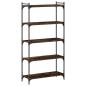 Preview: B?cherregal 5 B?den R?uchereiche 80x30x154 cm Holzwerkstoff