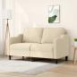 Preview: ARDEBO.de - 2-Sitzer-Sofa Creme 140 cm Stoff