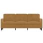 Preview: 3-Sitzer-Sofa Braun 180 cm Samt