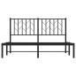 Preview: Bettgestell mit Kopfteil Metall Schwarz 140x190 cm