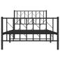 Preview: Bettgestell mit Kopf- und Fußteil Metall Schwarz 100x190 cm
