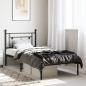 Preview: ARDEBO.de - Bettgestell mit Kopfteil Metall Schwarz 90x190 cm