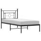 Preview: Bettgestell mit Kopfteil Metall Schwarz 90x190 cm