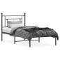 Preview: Bettgestell mit Kopfteil Metall Schwarz 90x190 cm
