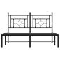Preview: Bettgestell mit Kopfteil Metall Schwarz 135x190 cm