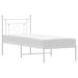 Preview: Metallbett ohne Matratze mit Kopfteil Weiß 75x190 cm
