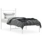 Preview: Metallbett ohne Matratze mit Kopfteil Weiß 75x190 cm