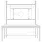 Preview: Metallbett ohne Matratze mit Kopfteil Weiß 75x190 cm