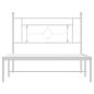 Preview: Bettgestell mit Kopfteil Metall Wei? 107x203 cm