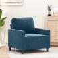 Preview: ARDEBO.de - Sessel Blau 60 cm Samt