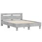 Preview: Bettgestell mit Kopfteil Betongrau 135x190 cm Holzwerkstoff