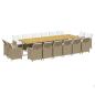 Preview: 17-tlg. Garten-Essgruppe mit Kissen Poly Rattan Beige