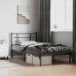 Preview: ARDEBO.de - Bettgestell mit Kopfteil Metall Schwarz 107x203 cm