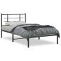 Preview: Bettgestell mit Kopfteil Metall Schwarz 107x203 cm