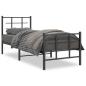 Preview: Bettgestell mit Kopf- und Fußteil Metall Schwarz 75x190 cm