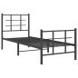 Preview: Bettgestell mit Kopf- und Fußteil Metall Schwarz 75x190 cm