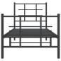 Preview: Bettgestell mit Kopf- und Fußteil Metall Schwarz 75x190 cm