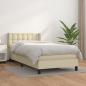 Preview: ARDEBO.de - Boxspringbett mit Matratze Creme 90x190 cm Kunstleder