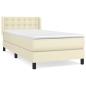 Preview: Boxspringbett mit Matratze Creme 90x190 cm Kunstleder