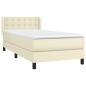 Preview: Boxspringbett mit Matratze Creme 90x190 cm Kunstleder