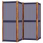 Preview: 4-tlg. Paravent Dunkelblau 280x180 cm