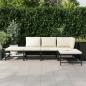 Preview: 5-tlg. Garten-Sofagarnitur mit Auflagen Schwarz Poly Rattan