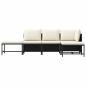 Preview: 5-tlg. Garten-Sofagarnitur mit Auflagen Schwarz Poly Rattan