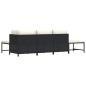 Preview: 5-tlg. Garten-Sofagarnitur mit Auflagen Schwarz Poly Rattan