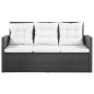Preview: 5-tlg. Garten-Lounge-Set mit Auflagen Poly Rattan Schwarz