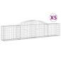 Preview: Gabionen mit Hochbogen 5 Stk. 300x30x60/80 cm Verzinktes Eisen
