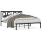 Preview: Bettgestell mit Kopfteil Metall Schwarz 140x190 cm