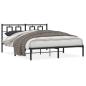 Preview: Bettgestell mit Kopfteil Metall Schwarz 150x200 cm