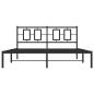 Preview: Bettgestell mit Kopfteil Metall Schwarz 150x200 cm